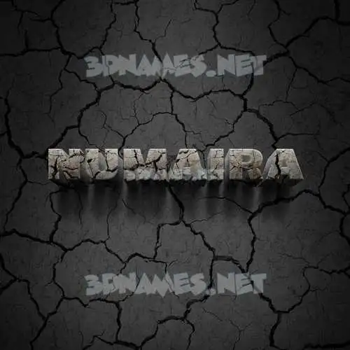 numaira in Cracked Stone style - 3D name wallpaper