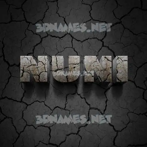 nuni in Cracked Stone style - 3D name wallpaper