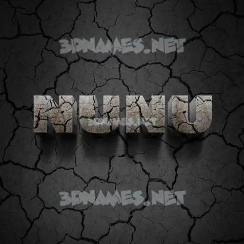 nunu in Cracked Stone style - 3D name wallpaper
