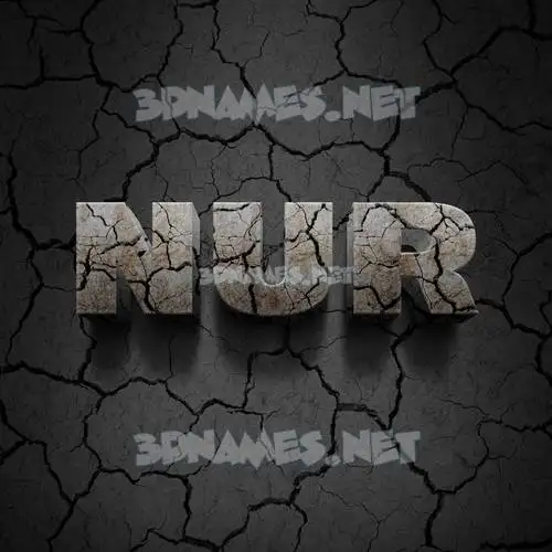 nur in Cracked Stone style - 3D name wallpaper