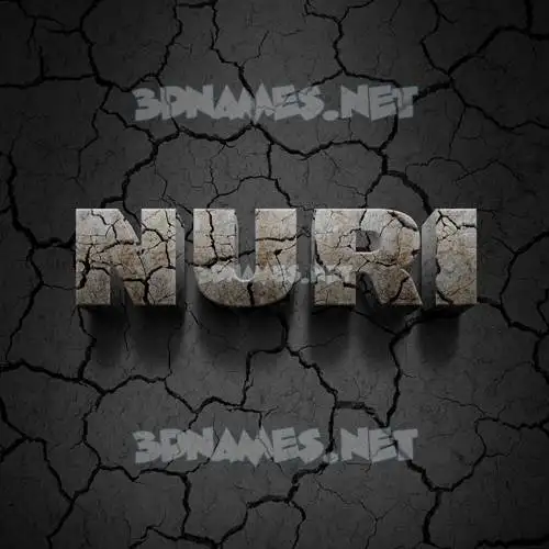 nuri in Cracked Stone style - 3D name wallpaper