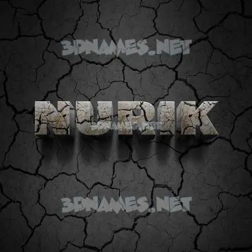 nurik in Cracked Stone style - 3D name wallpaper
