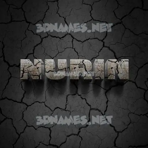 nurin in Cracked Stone style - 3D name wallpaper