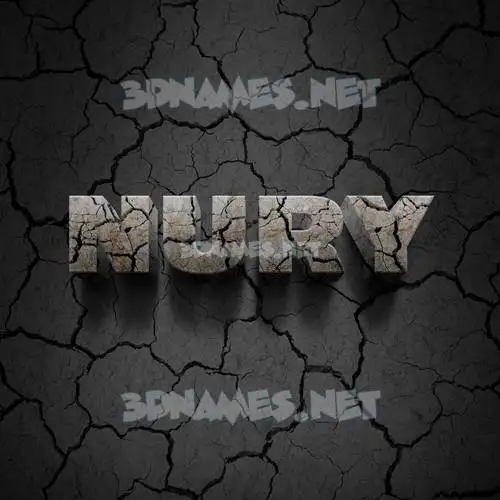nury in Cracked Stone style - 3D name wallpaper