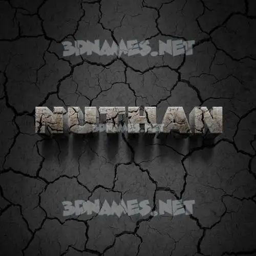 nuthan in Cracked Stone style - 3D name wallpaper