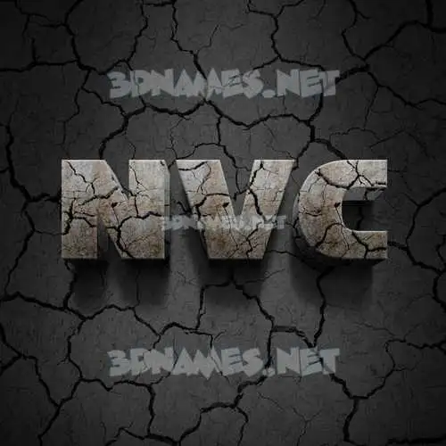 nvc in Cracked Stone style - 3D name wallpaper