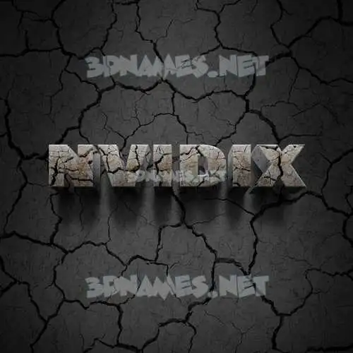 nvidix in Cracked Stone style - 3D name wallpaper