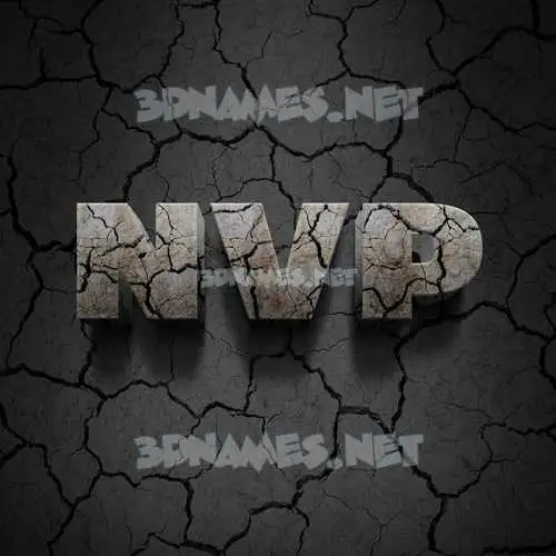 nvp in Cracked Stone style - 3D name wallpaper