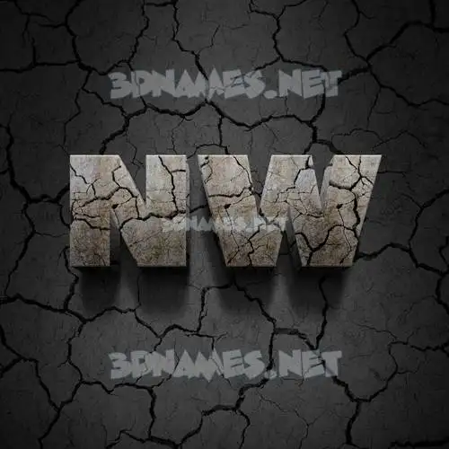 nw in Cracked Stone style - 3D name wallpaper