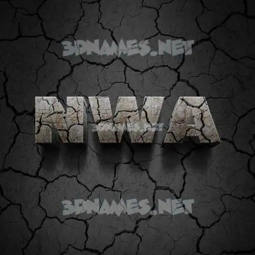 nwa in Cracked Stone style - 3D name wallpaper