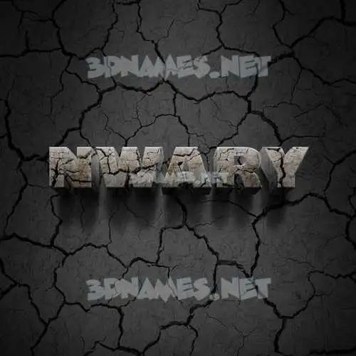 nwary in Cracked Stone style - 3D name wallpaper