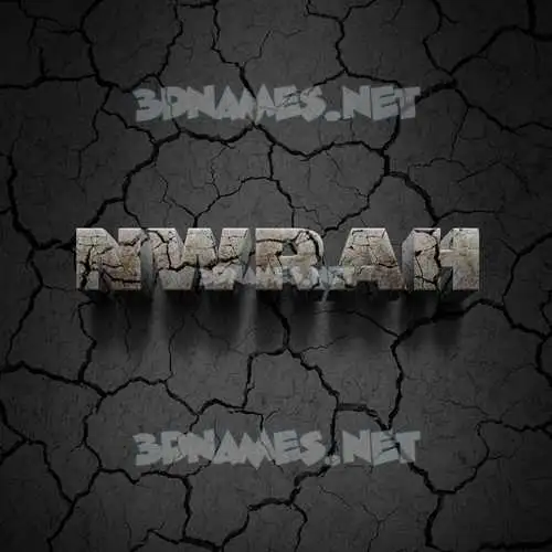 nwrah in Cracked Stone style - 3D name wallpaper