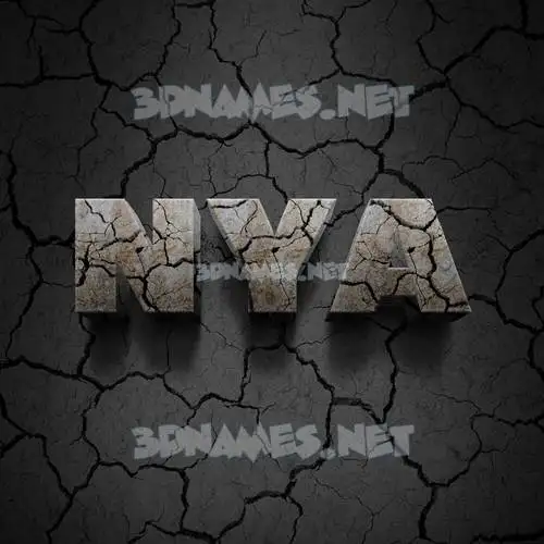 nya in Cracked Stone style - 3D name wallpaper