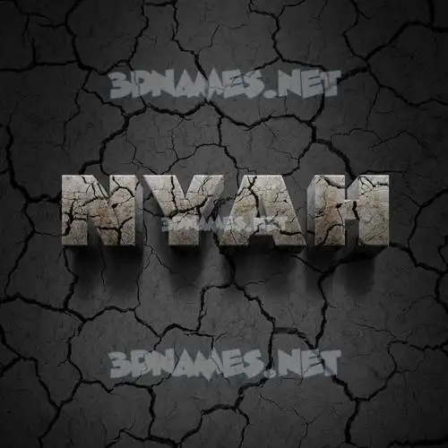 nyah in Cracked Stone style - 3D name wallpaper
