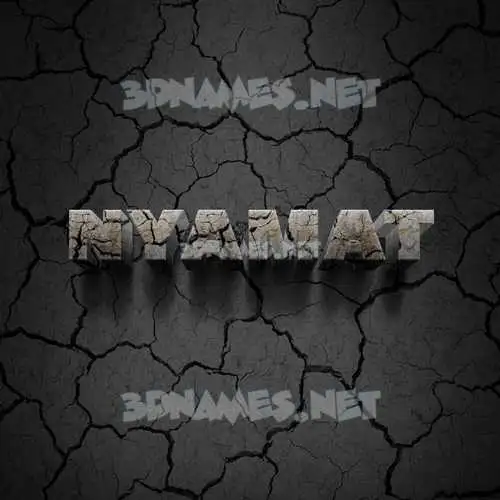 nyamat in Cracked Stone style - 3D name wallpaper