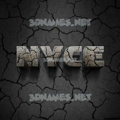 nyce in Cracked Stone style - 3D name wallpaper nyce in Cracked Stone style - 3D name wallpaper