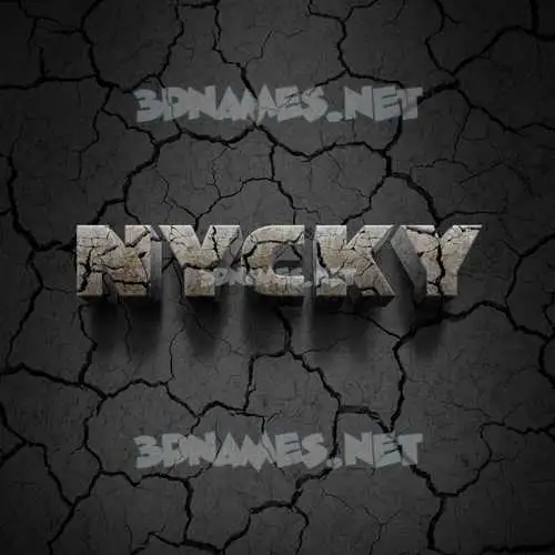 nycky in Cracked Stone style - 3D name wallpaper nycky in Cracked Stone style - 3D name wallpaper