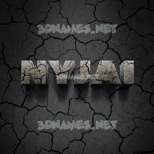 nyjai in Cracked Stone style - 3D name wallpaper