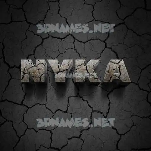 nyka in Cracked Stone style - 3D name wallpaper