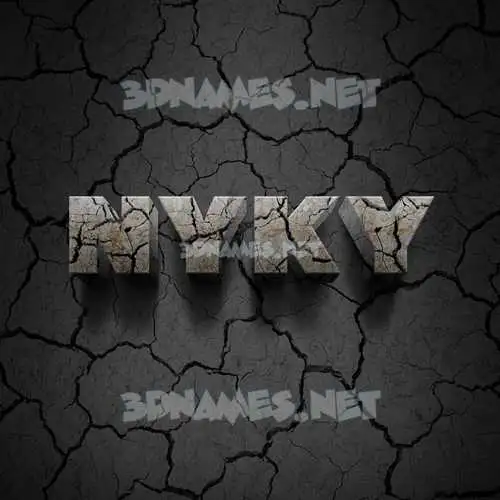 nyky in Cracked Stone style - 3D name wallpaper nyky in Cracked Stone style - 3D name wallpaper