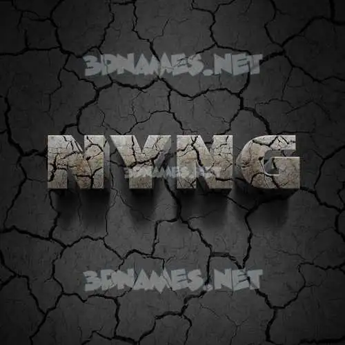 nyng in Cracked Stone style - 3D name wallpaper