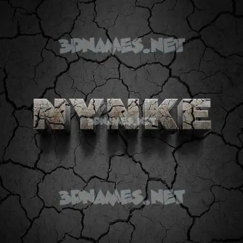 nynke in Cracked Stone style - 3D name wallpaper