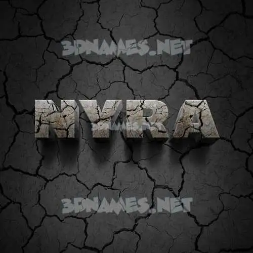 nyra in Cracked Stone style - 3D name wallpaper