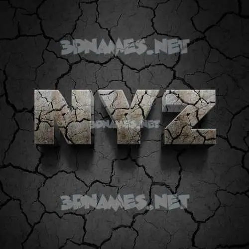 nyz in Cracked Stone style - 3D name wallpaper nyz in Cracked Stone style - 3D name wallpaper