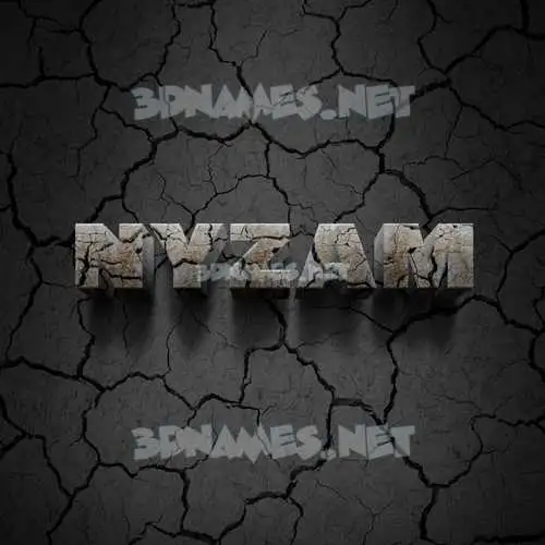 nyzam in Cracked Stone style - 3D name wallpaper