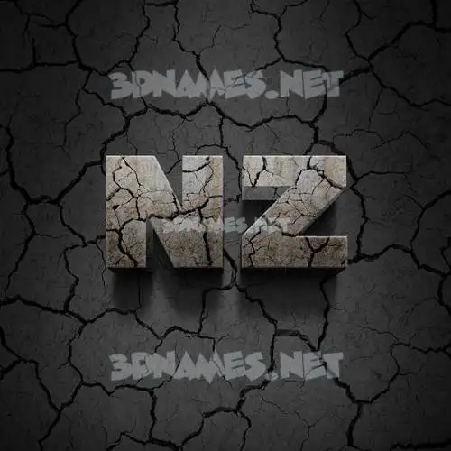 nz in Cracked Stone style - 3D name wallpaper
