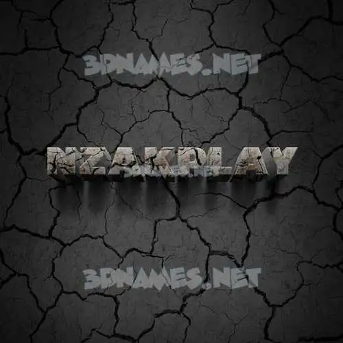 nzakplay in Cracked Stone style - 3D name wallpaper nzakplay in Cracked Stone style - 3D name wallpaper