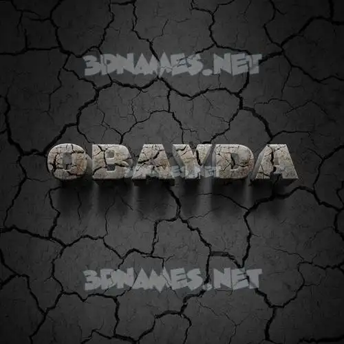 obayda in Cracked Stone style - 3D name wallpaper