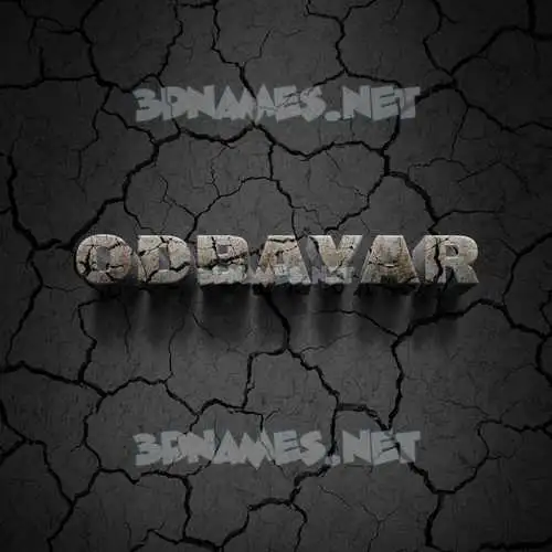 odbayar in Cracked Stone style - 3D name wallpaper