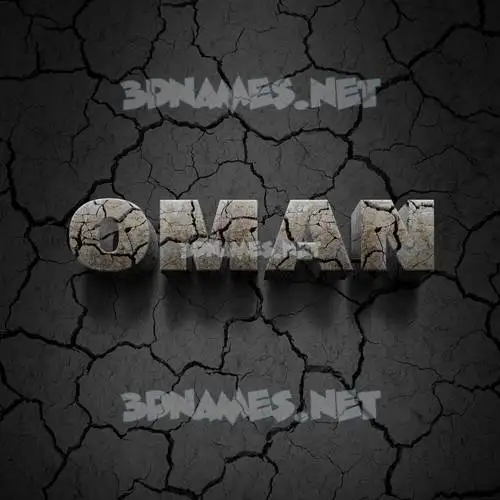 oman in Cracked Stone style - 3D name wallpaper