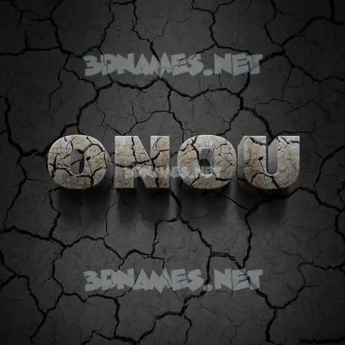 onou in Cracked Stone style - 3D name wallpaper