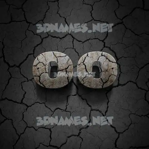 oo in Cracked Stone style - 3D name wallpaper