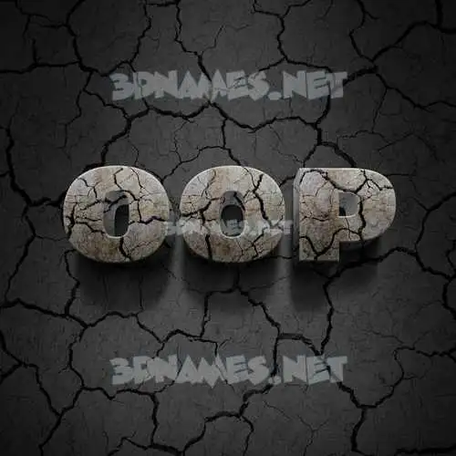 oop in Cracked Stone style - 3D name wallpaper