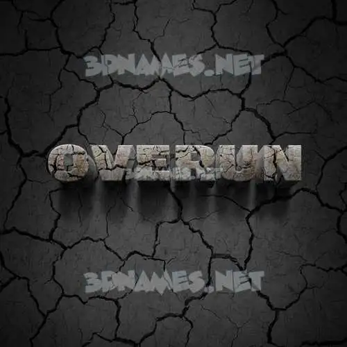 overun in Cracked Stone style - 3D name wallpaper overun in Cracked Stone style - 3D name wallpaper