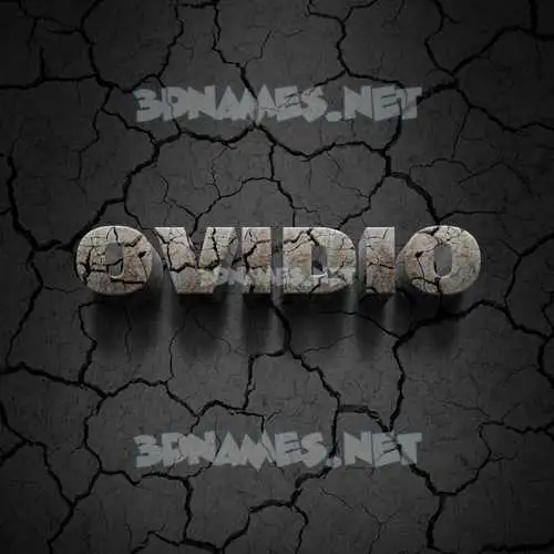 ovidio in Cracked Stone style - 3D name wallpaper