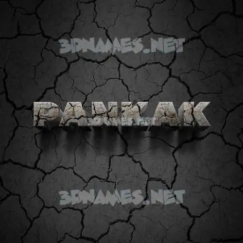 pankak in Cracked Stone style - 3D name wallpaper