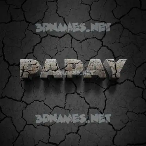 papay in Cracked Stone style - 3D name wallpaper