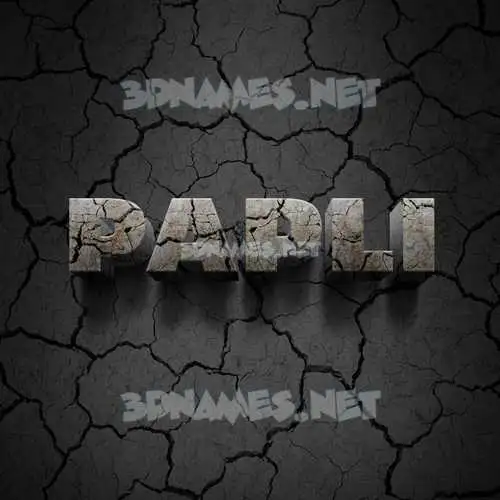 papli in Cracked Stone style - 3D name wallpaper papli in Cracked Stone style - 3D name wallpaper