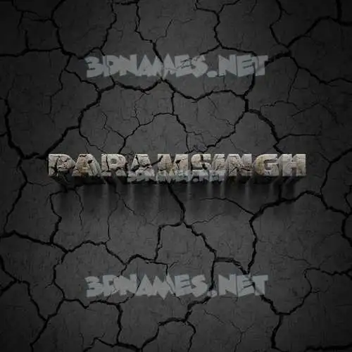 paramsingh in Cracked Stone style - 3D name wallpaper