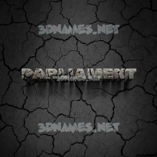 parliament in Cracked Stone style - 3D name wallpaper