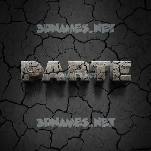 parte in Cracked Stone style - 3D name wallpaper