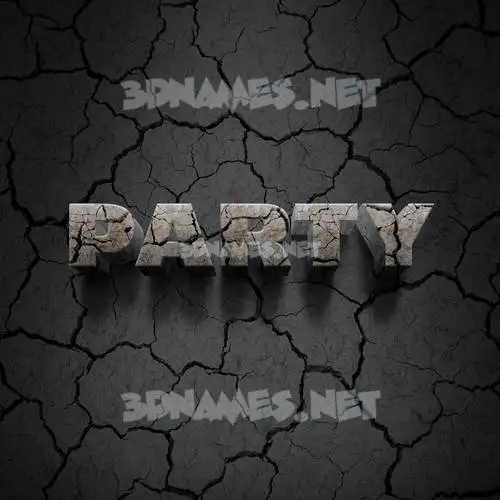 party in Cracked Stone style - 3D name wallpaper party in Cracked Stone style - 3D name wallpaper