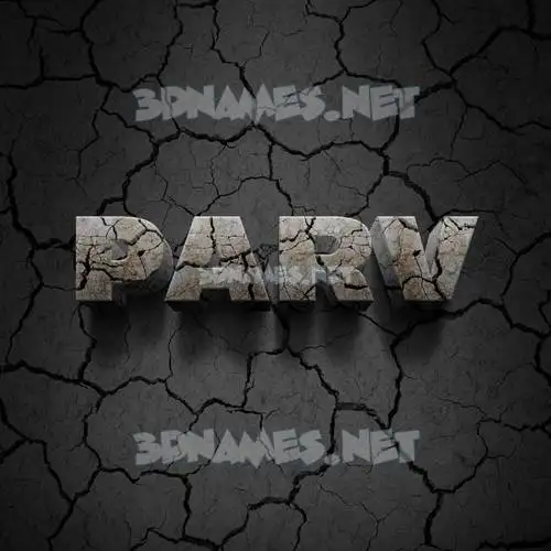 parv in Cracked Stone style - 3D name wallpaper