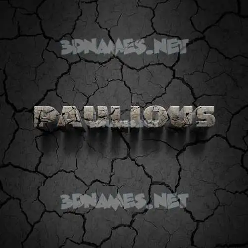 paulious in Cracked Stone style - 3D name wallpaper