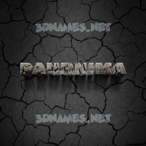 paurnima in Cracked Stone style - 3D name wallpaper