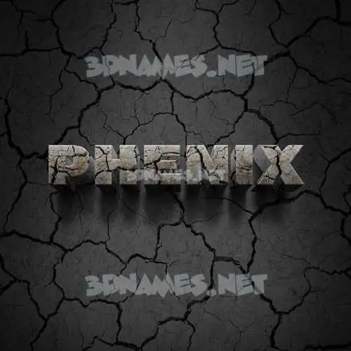 phenix in Cracked Stone style - 3D name wallpaper